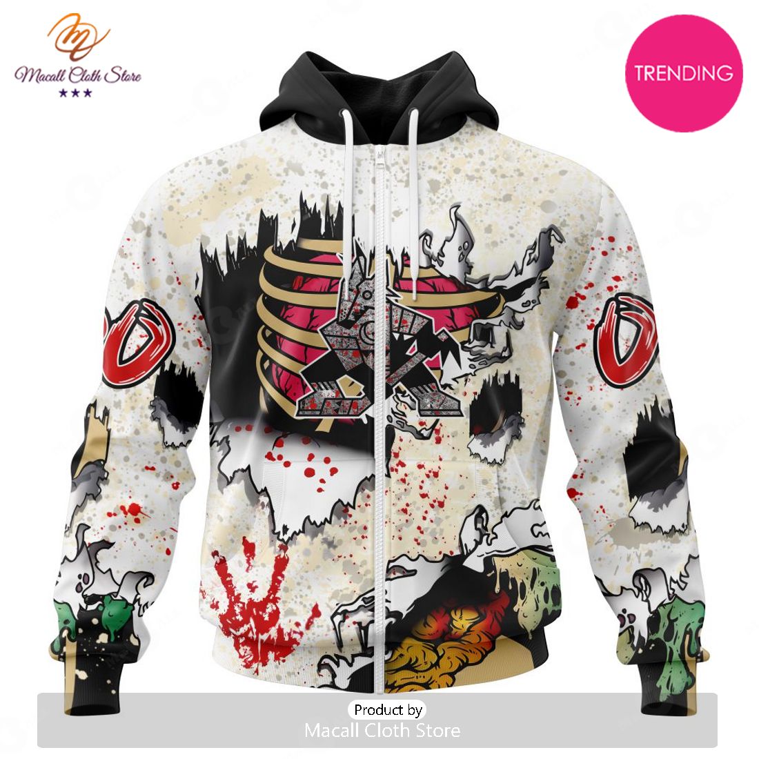 NEW Personalized NHL Arizona Coyotes Special Zombie Style For Halloween Hoodie Sweatshirt 3D