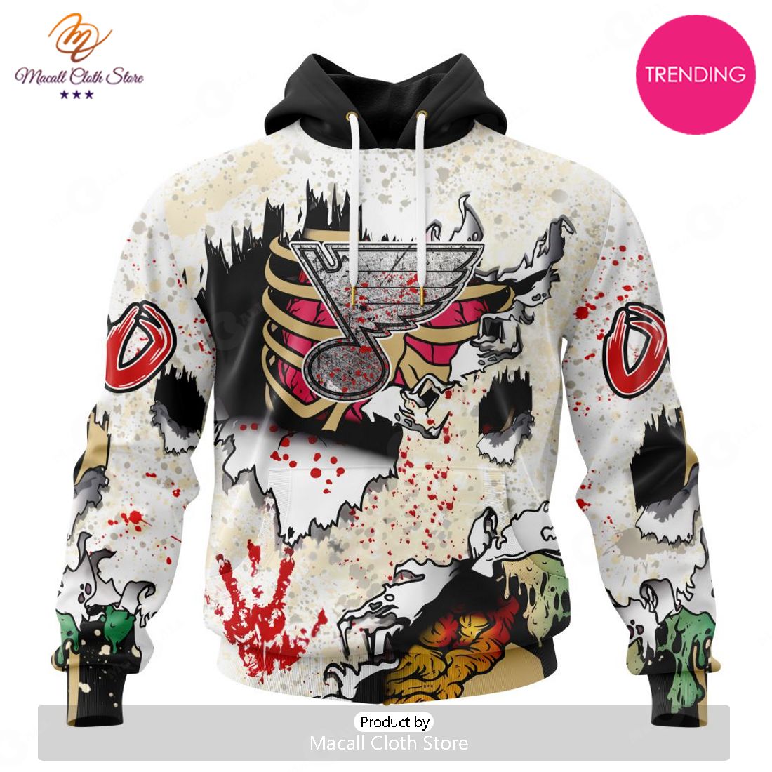 NEW Personalized NHL St. Louis Blues Special Zombie Style For Halloween Hoodie Sweatshirt 3D