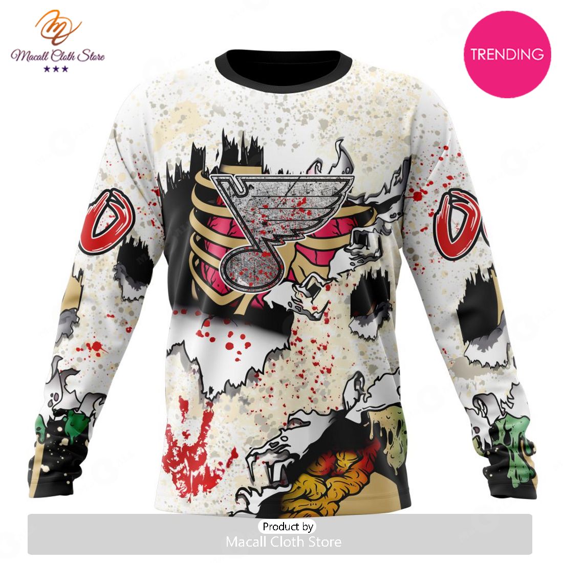 NEW Personalized NHL St. Louis Blues Special Zombie Style For Halloween Hoodie Sweatshirt 3D NEW Personalized NHL St. Louis Blues Special Zombie Style For Halloween Hoodie Sweatshirt 3D