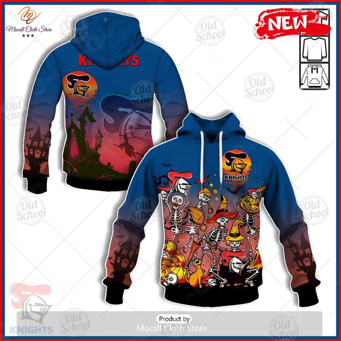 NEW Newcastle Knights Halloween Style for Men and Women Hoodie Sweatshirt 3D NEW Newcastle Knights Halloween Style for Men and Women Hoodie Sweatshirt 3D