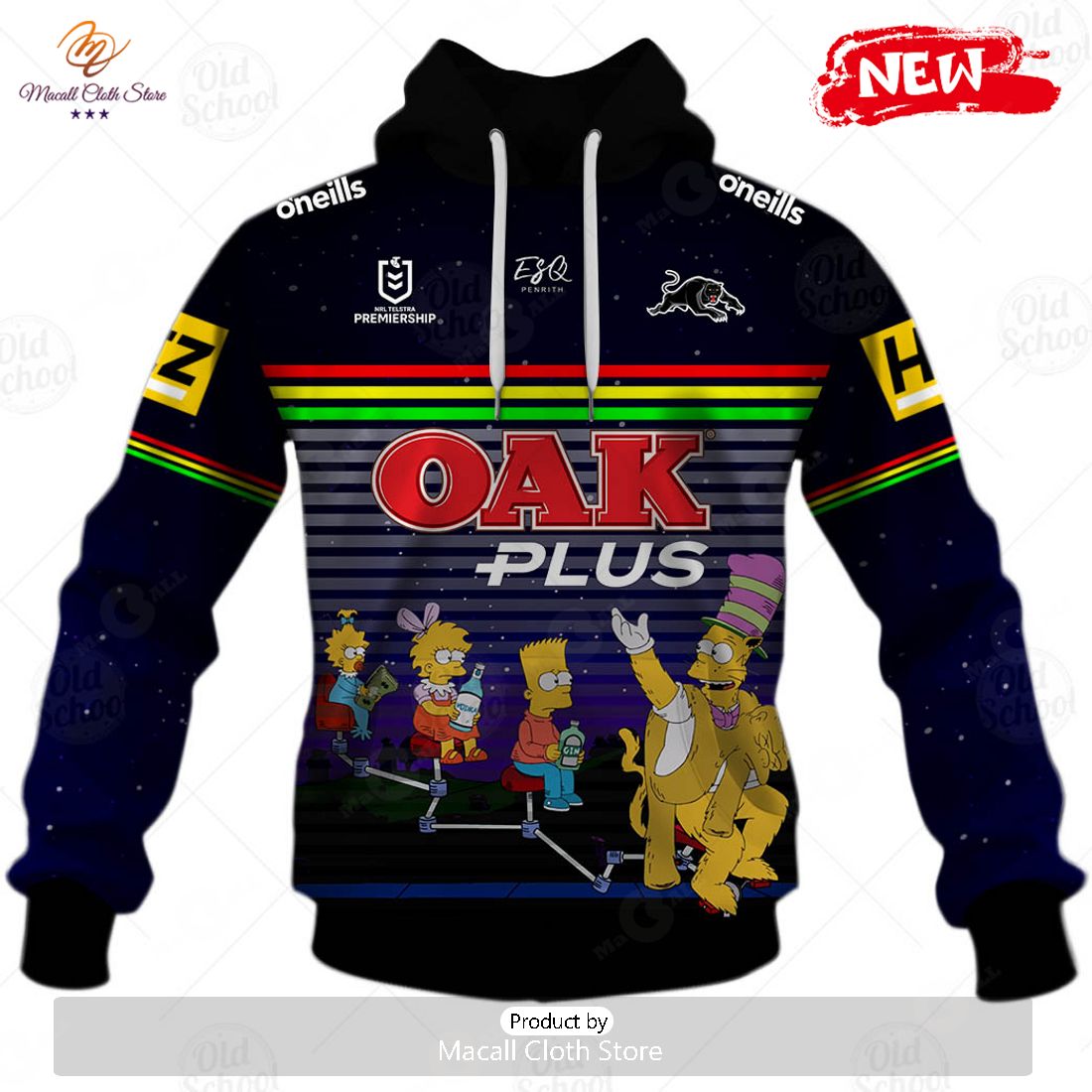 NEW Personalise NRL Penrith Panthers x The Simpsons 2023 Halloween Jersey Hoodie 3D