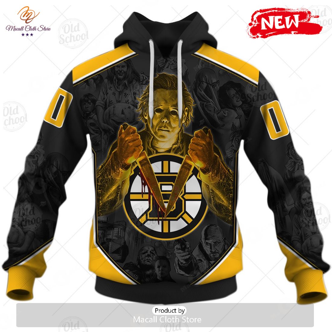 NEW Personalize NHL Boston Bruins x Michael Myers Halloween 2023 Style Hoodie Sweatshirt 3D