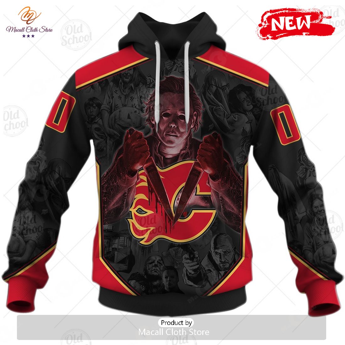 NEW Personalize NHL Calgary Flames x Michael Myers Halloween 2023 Style Hoodie Sweatshirt 3D