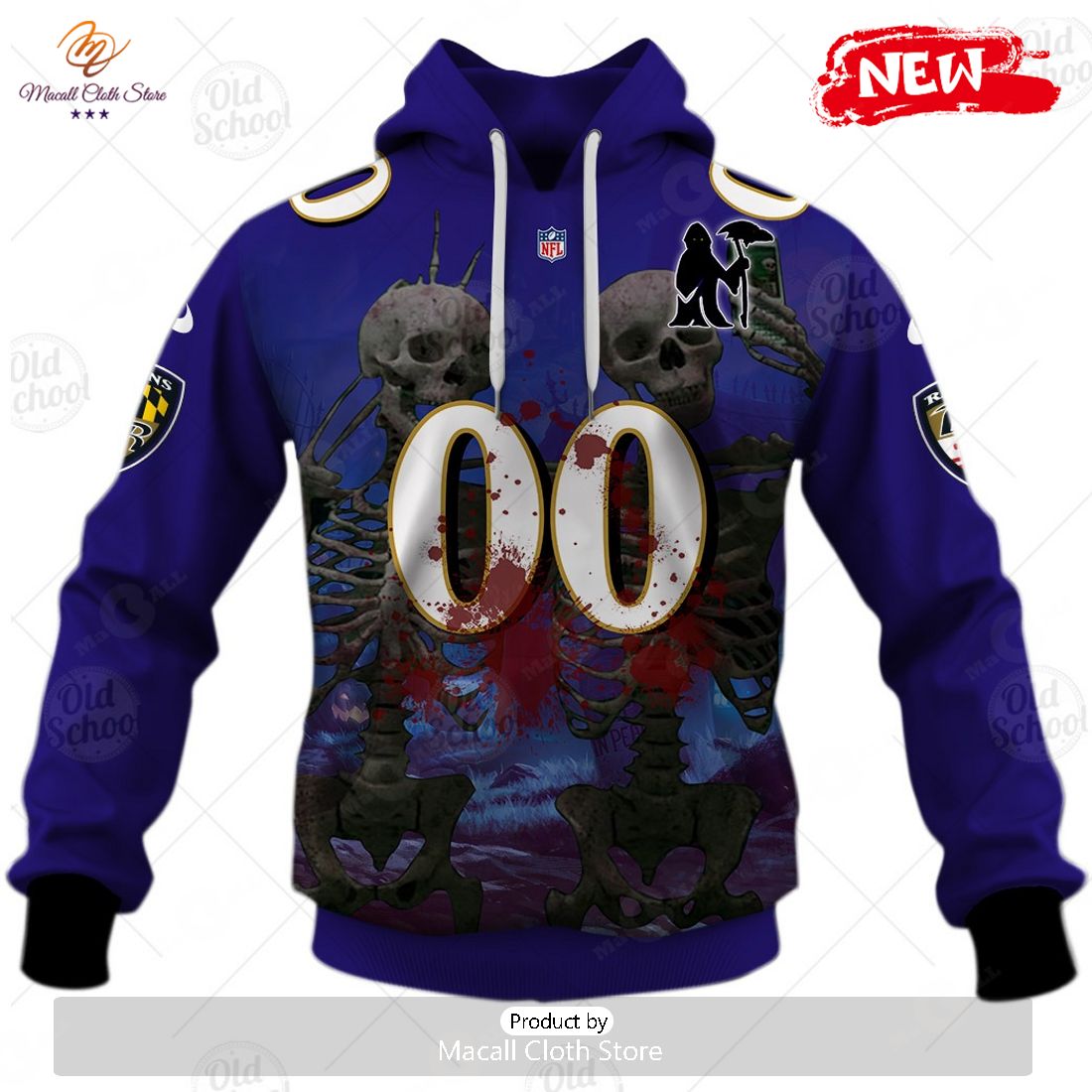 NEW Personalized NFL Baltimore Ravens 2023 Halloween Jersey Hoodie Sweatshirt 3D