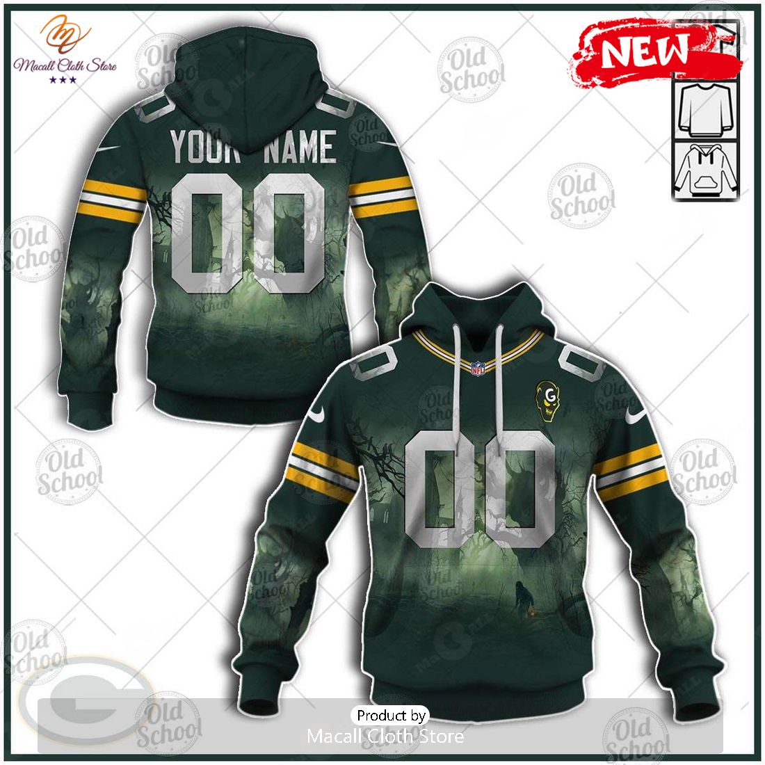 NEW Personalized NFL Green Bay Packers 2023 Halloween Jersey Hoodie Sweatshirt 3D NEW Personalized NFL Green Bay Packers 2023 Halloween Jersey Hoodie Sweatshirt 3D