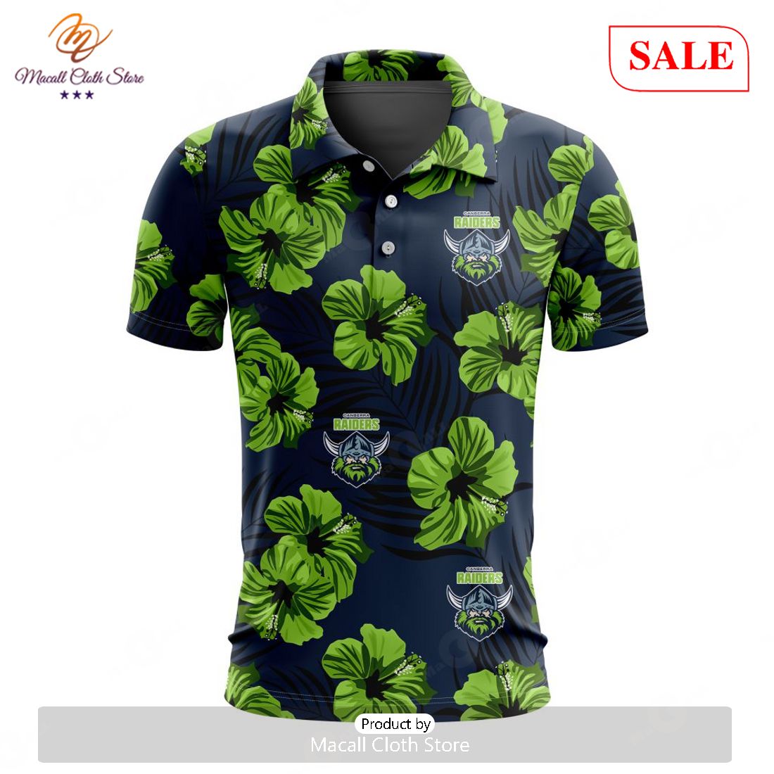 SALE NRL Canberra Raiders Special Aloha Golf Polo Design SALE NRL Canberra Raiders Special Aloha Golf Polo Design