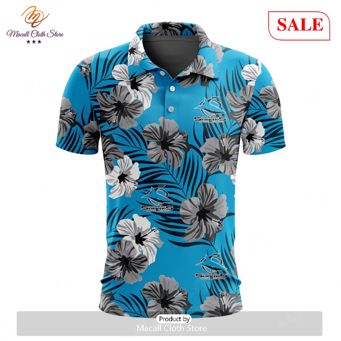 SALE NRL Cronulla-Sutherland Sharks Special Aloha Golf Polo Design