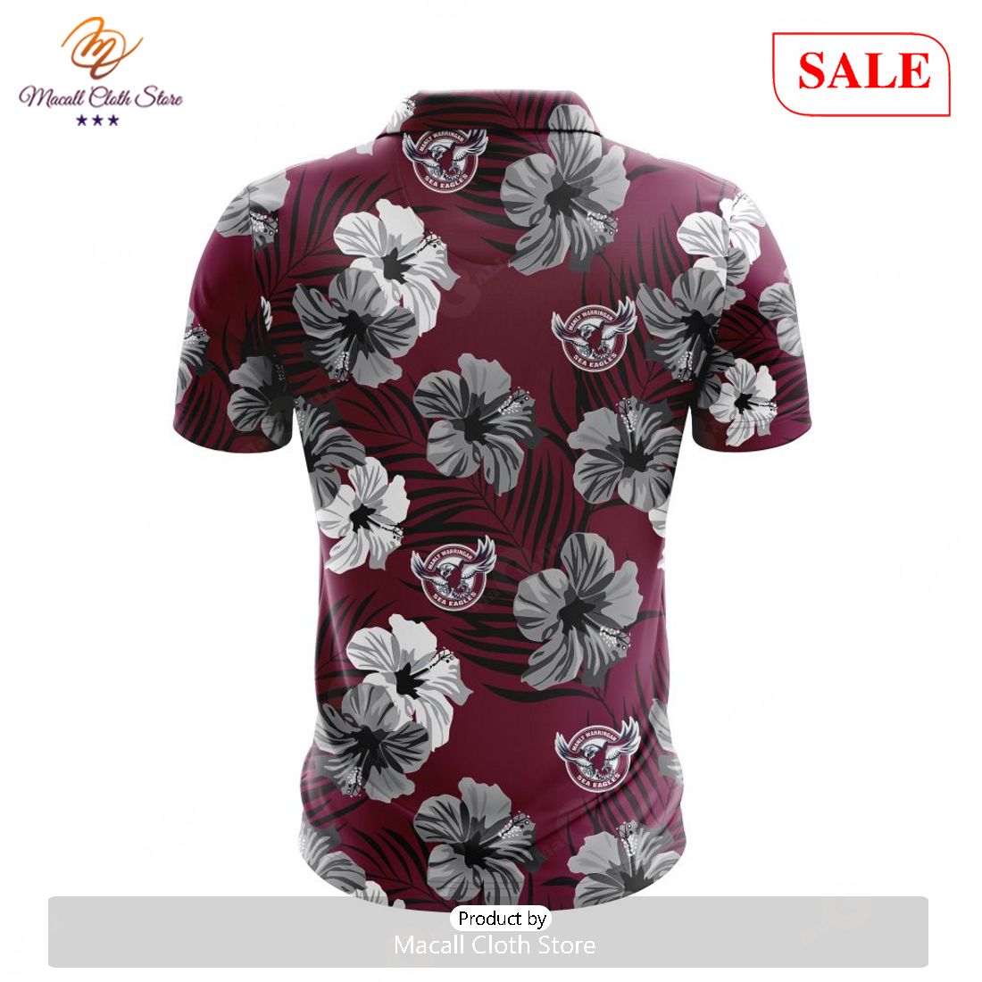 SALE NRL Manly Warringah Sea Eagles Special Aloha Golf Polo Design