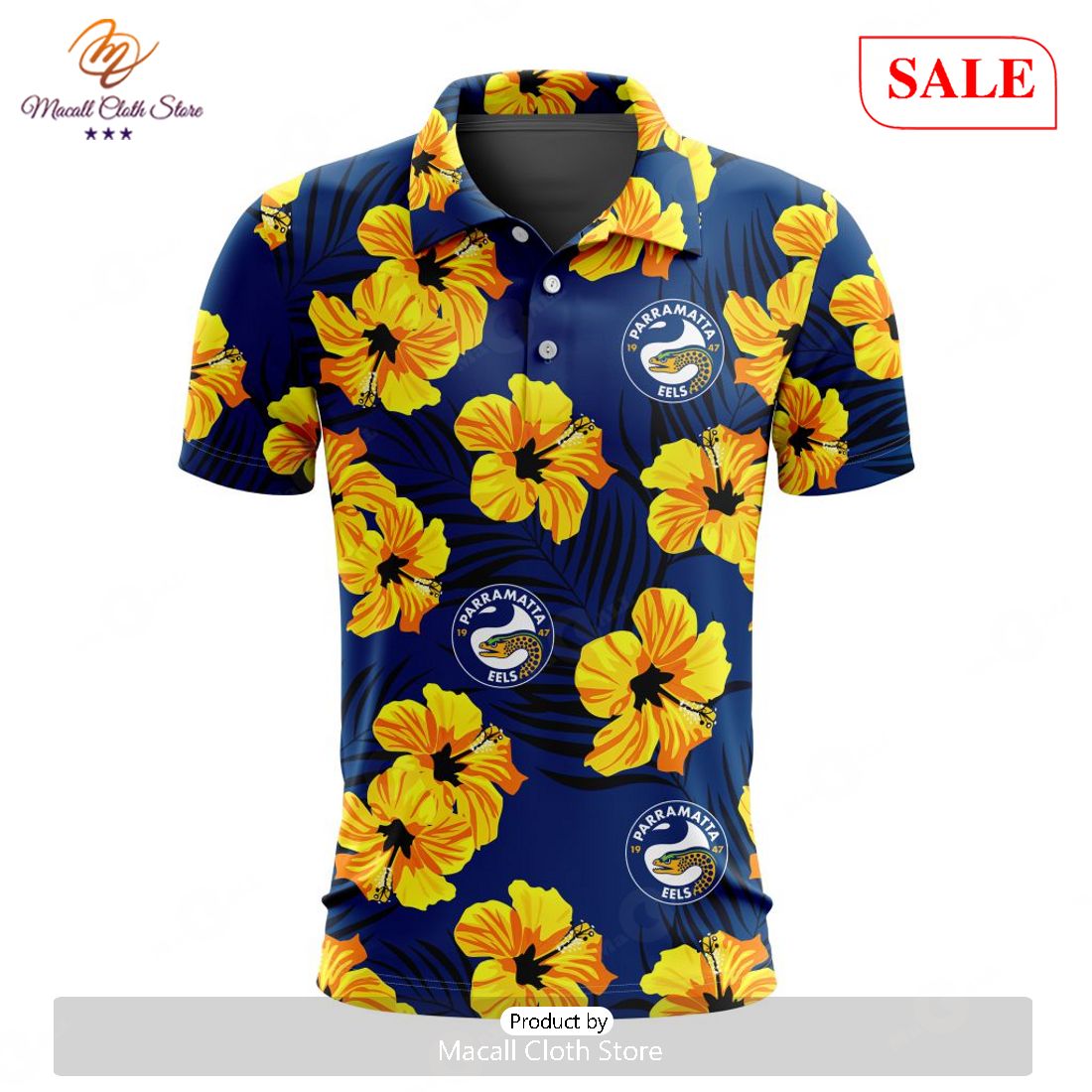 SALE NRL Parramatta Eels Special Aloha Golf Polo Design SALE NRL Parramatta Eels Special Aloha Golf Polo Design