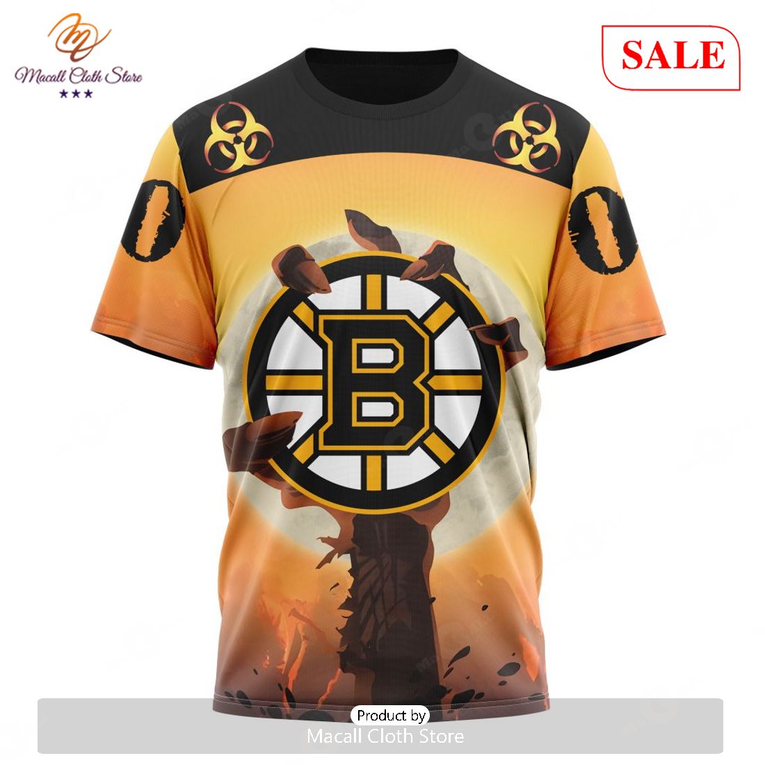 NHL Boston Bruins Special Zombie Style For Halloween All Over