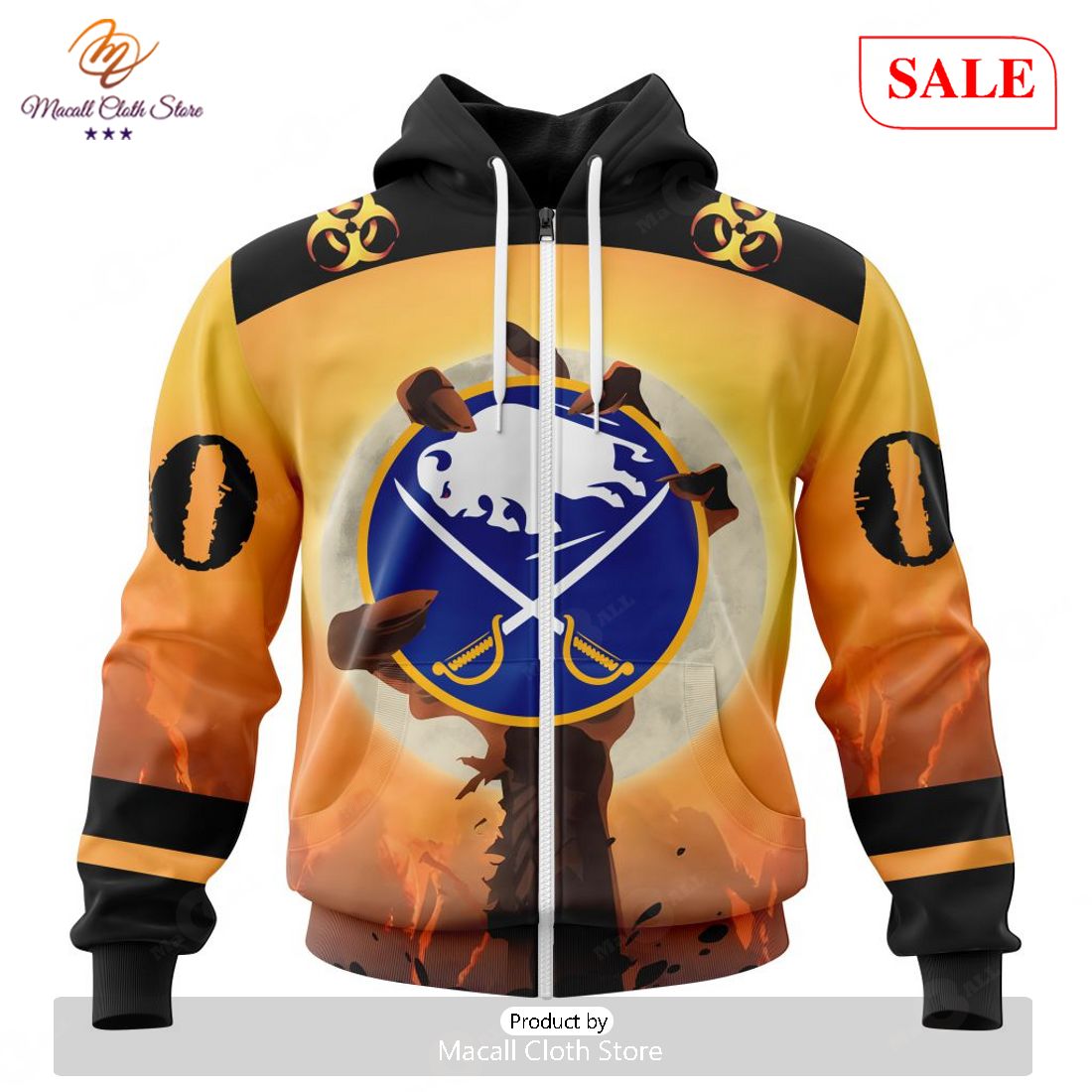 SALE NHL Personalized Buffalo Sabres Special Zombie Design For Halloween Hoodie Sweatshirt 3D