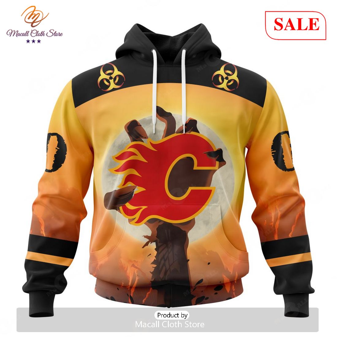 SALE NHL Personalized Calgary Flames Special Zombie Design For Halloween Hoodie Sweatshirt 3D SALE NHL Personalized Calgary Flames Special Zombie Design For Halloween Hoodie Sweatshirt 3D