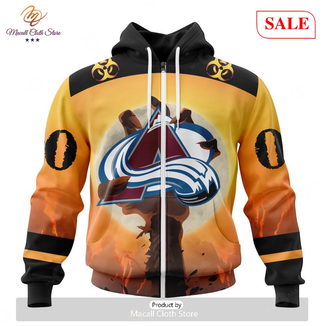 SALE NHL Personalized Colorado Avalanche Special Zombie Design For Halloween Hoodie Sweatshirt 3D