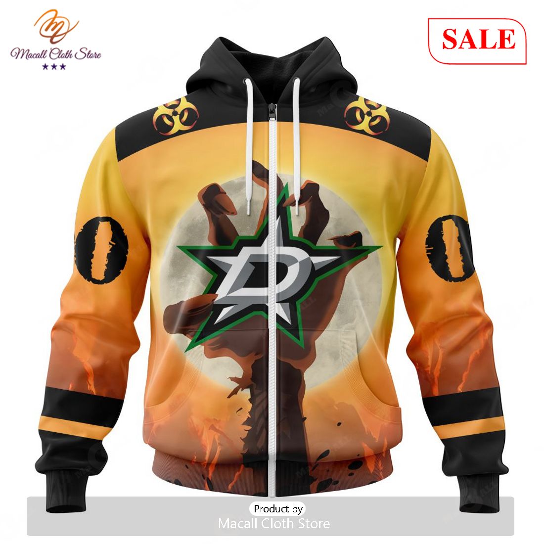 SALE NHL Personalized Dallas Stars Special Zombie Design For Halloween Hoodie Sweatshirt 3D