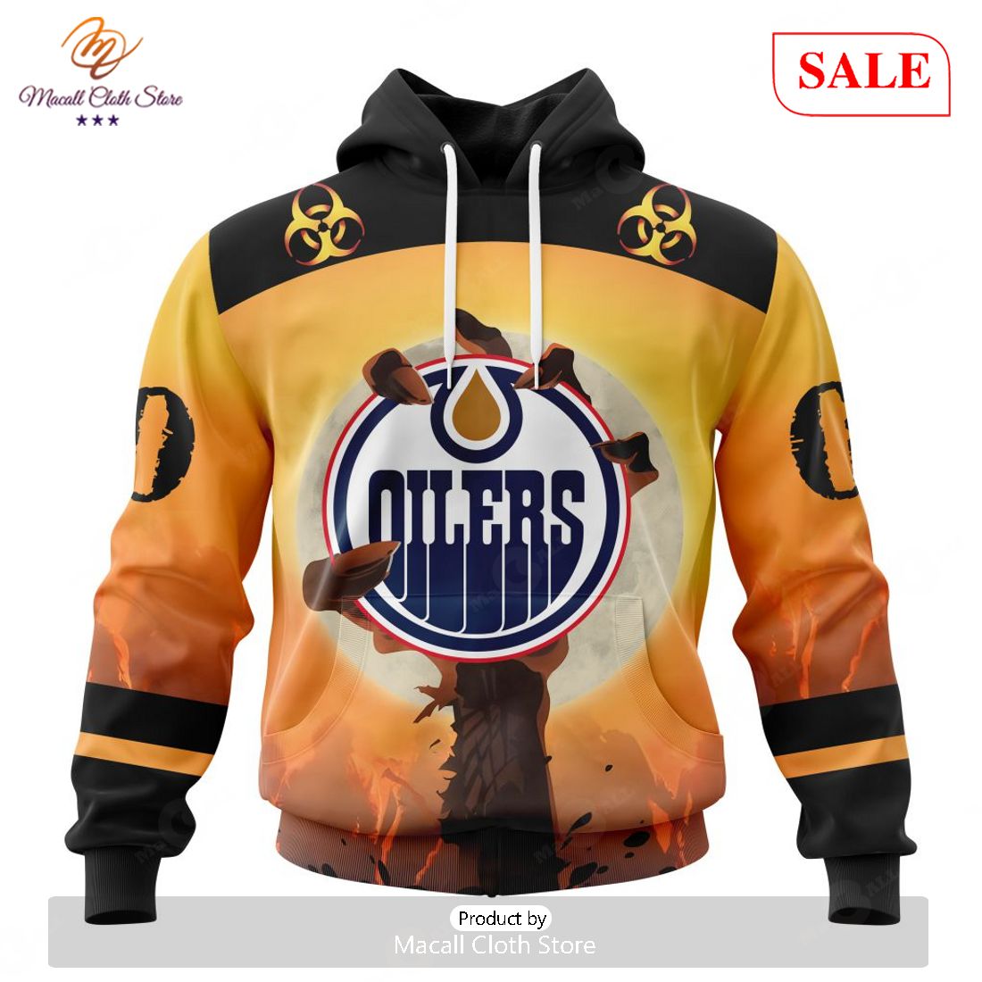 SALE NHL Personalized Edmonton Oilers Special Zombie Design For Halloween Hoodie Sweatshirt 3D