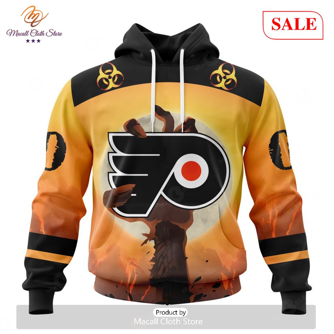 SALE NHL Personalized Philadelphia Flyers Special Zombie Design For Halloween Hoodie Sweatshirt 3D