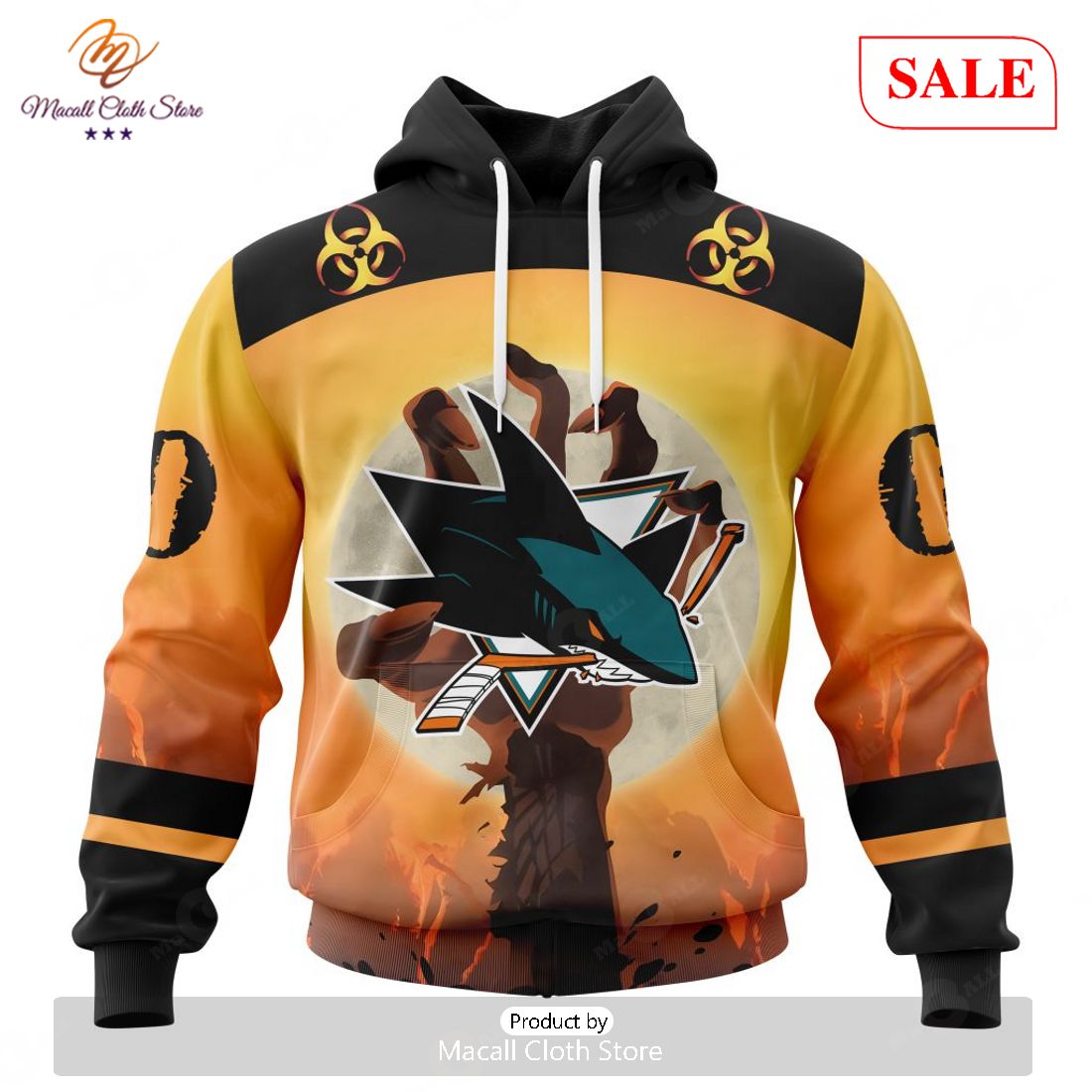 SALE NHL Personalized San Jose Sharks Special Zombie Design For Halloween Hoodie Sweatshirt 3D SALE NHL Personalized San Jose Sharks Special Zombie Design For Halloween Hoodie Sweatshirt 3D