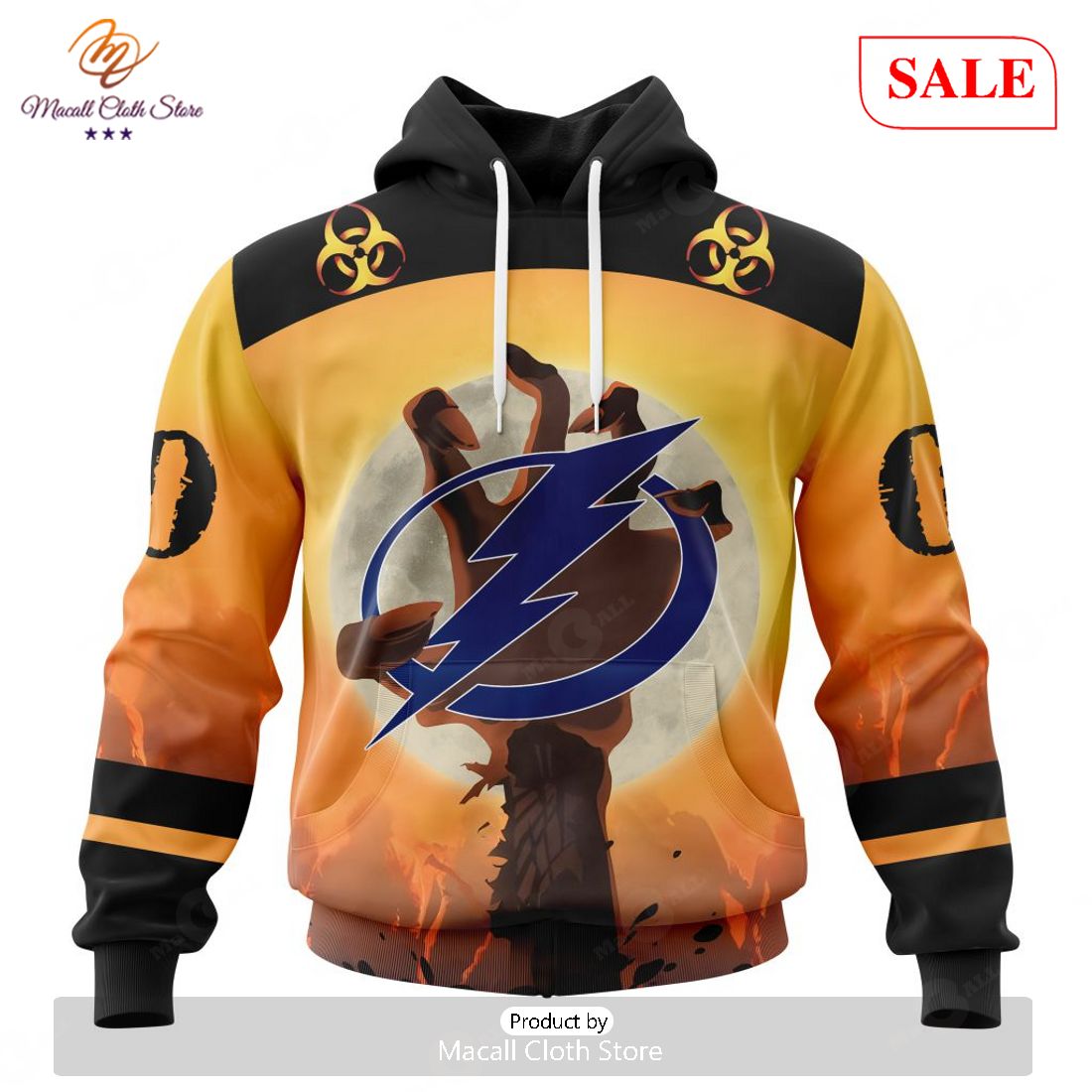 SALE NHL Personalized Tampa Bay Lightning Special Zombie Design For Halloween Hoodie Sweatshirt 3D