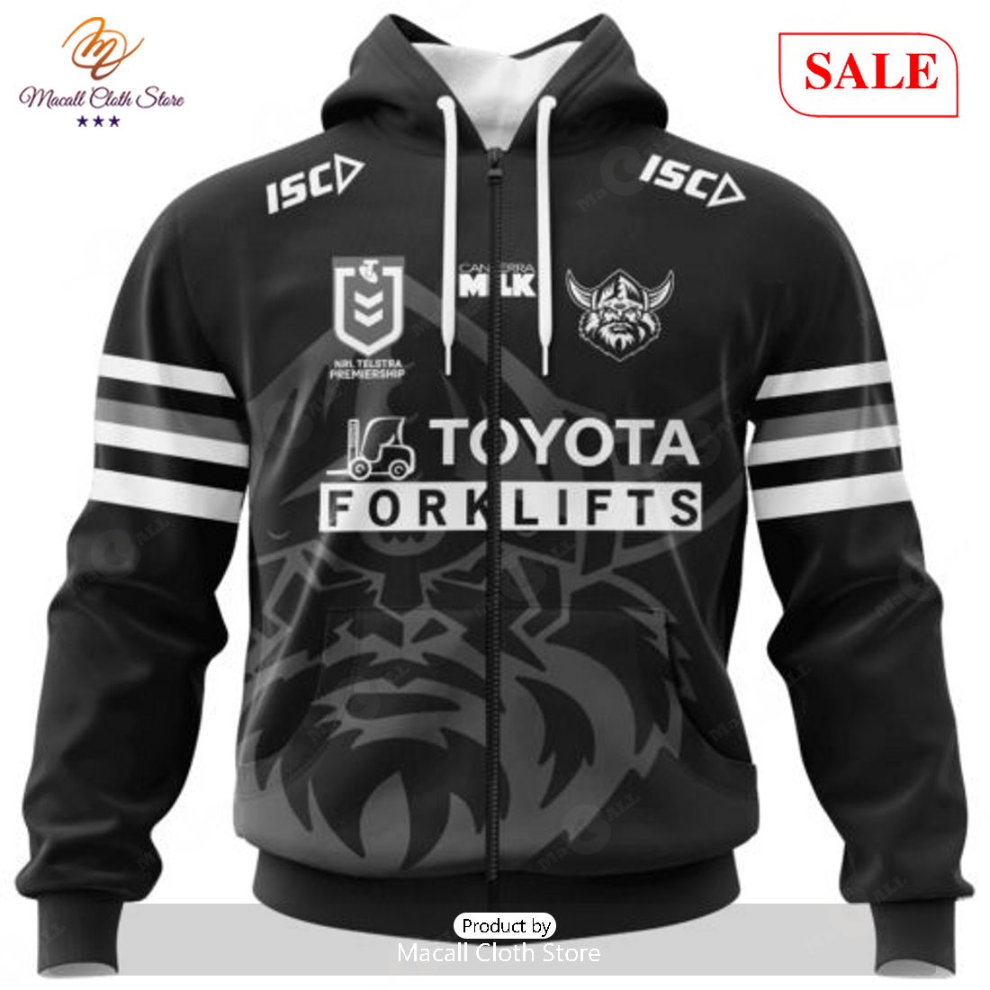 SALE NRL Personalized Canberra Raiders Special Monochrome Design Hoodie Sweatshirt 3D
