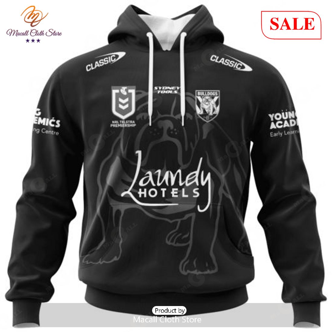 SALE NRL Personalized Canterbury-Bankstown Bulldogs Special Monochrome Design Hoodie 3D SALE NRL Personalized Canterbury-Bankstown Bulldogs Special Monochrome Design Hoodie 3D