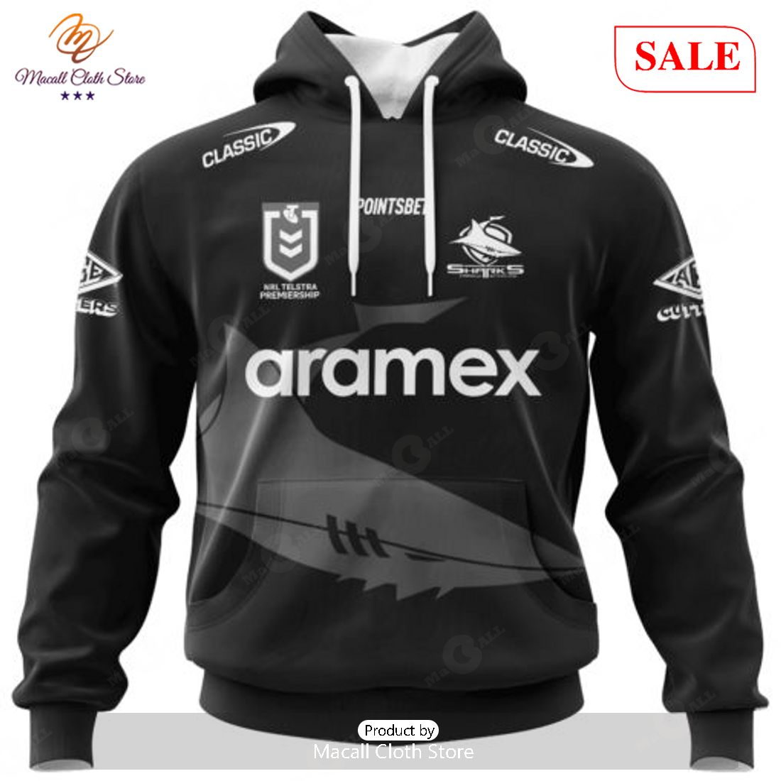 SALE NRL Personalized Cronulla-Sutherland Sharks Special Monochrome Design Hoodie Sweatshirt 3D SALE NRL Personalized Cronulla-Sutherland Sharks Special Monochrome Design Hoodie Sweatshirt 3D