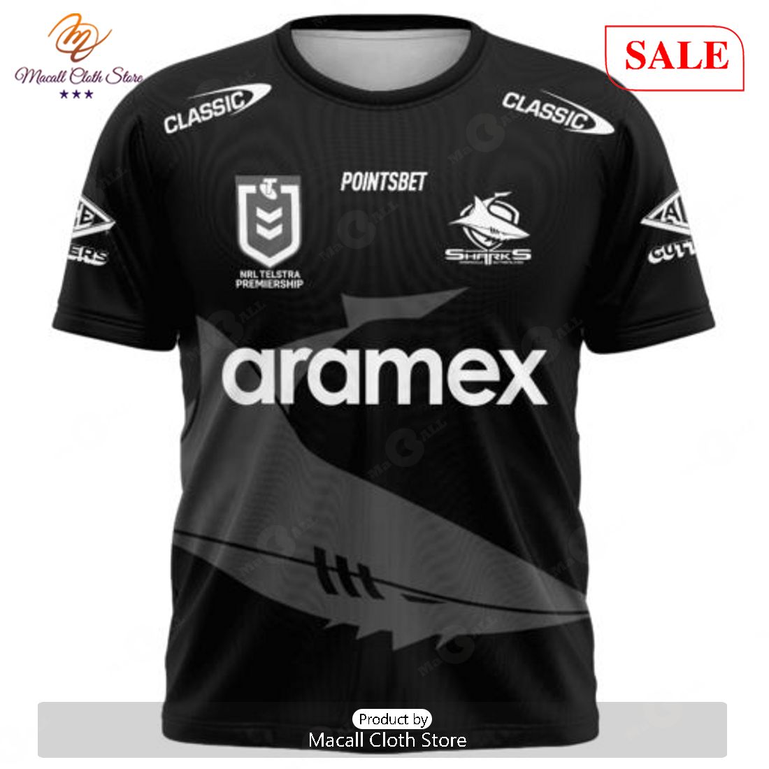 SALE NRL Personalized Cronulla-Sutherland Sharks Special Monochrome Design Hoodie Sweatshirt 3D