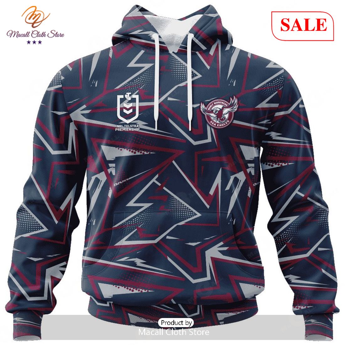 SALE NRL Personalized Manly Warringah Sea Eagles Special Abstract Design Hoodie Sweatshirt 3D SALE NRL Personalized Manly Warringah Sea Eagles Special Abstract Design Hoodie Sweatshirt 3D
