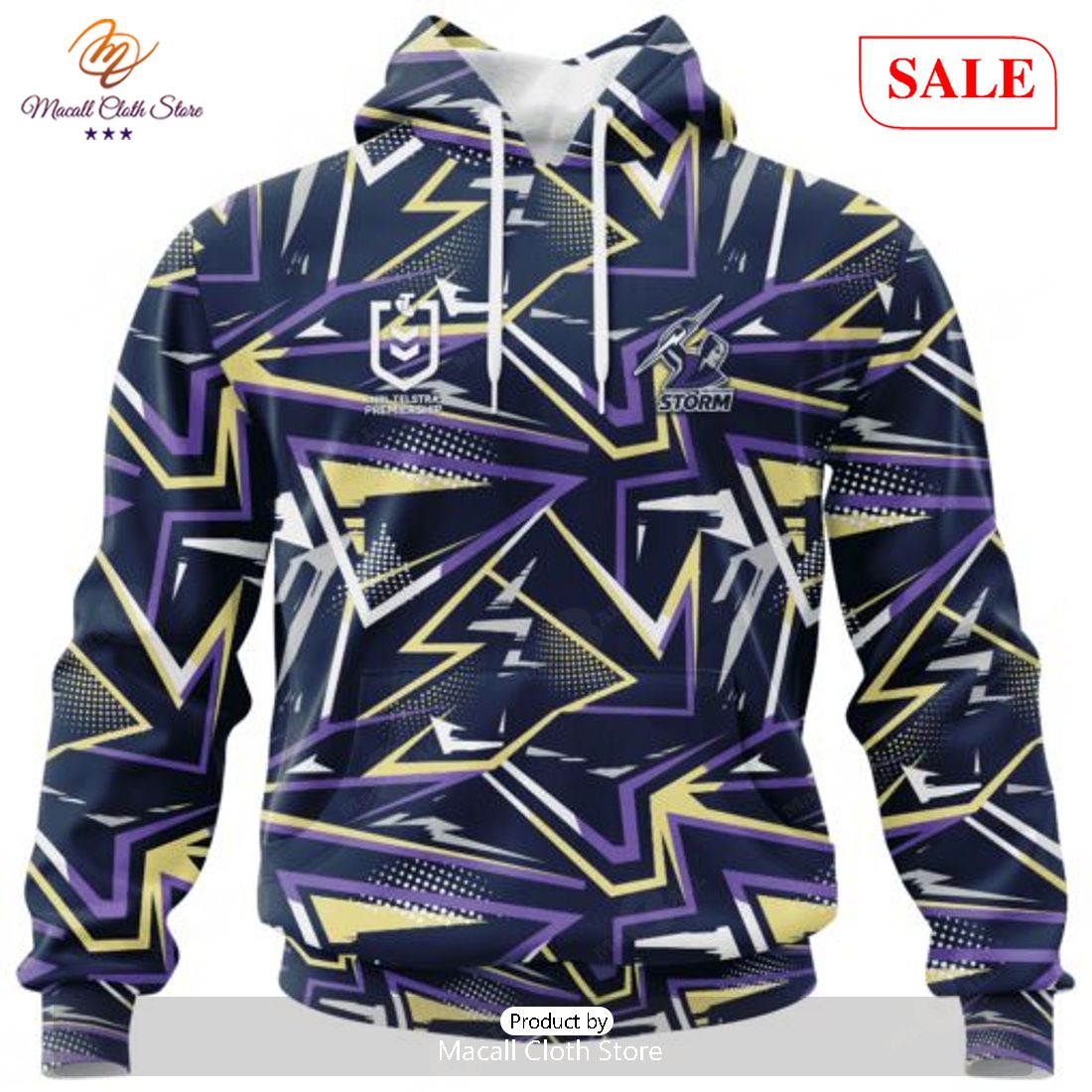 SALE NRL Personalized Melbourne Storm Special Abstract Design Hoodie Sweatshirt 3D