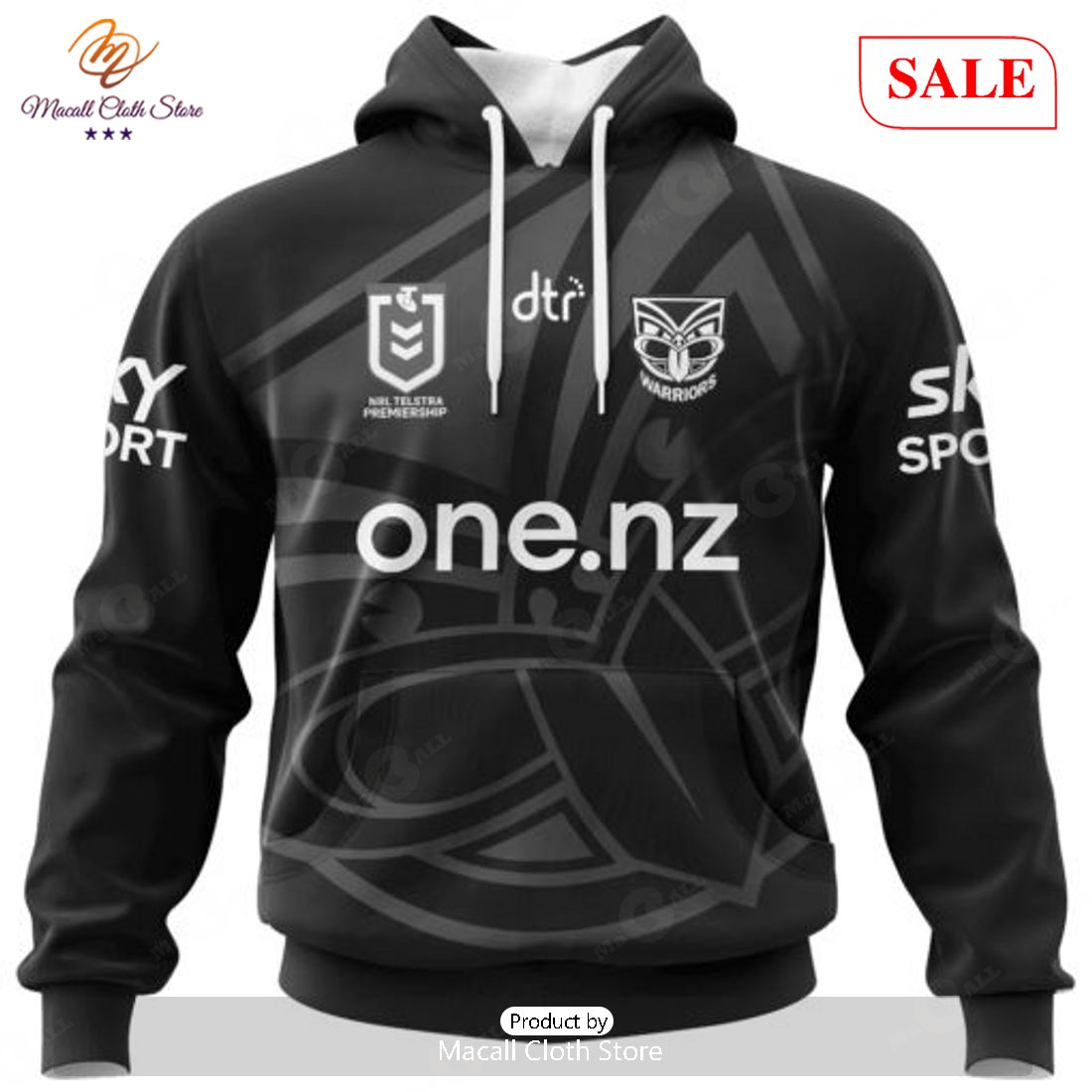 SALE NRL Personalized New Zealand Warriors Special Monochrome Design Hoodie Sweatshirt 3D