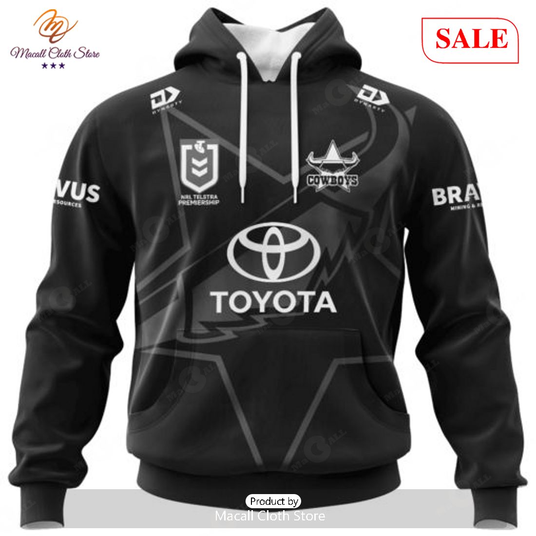 SALE NRL Personalized North Queensland Cowboys Special Monochrome Design Hoodie 3D SALE NRL Personalized North Queensland Cowboys Special Monochrome Design Hoodie 3D