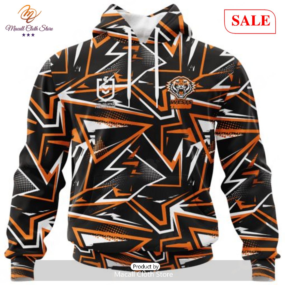 SALE NRL Personalized Wests Tigers Special Abstract Design Hoodie Sweatshirt 3D SALE NRL Personalized Wests Tigers Special Abstract Design Hoodie Sweatshirt 3D