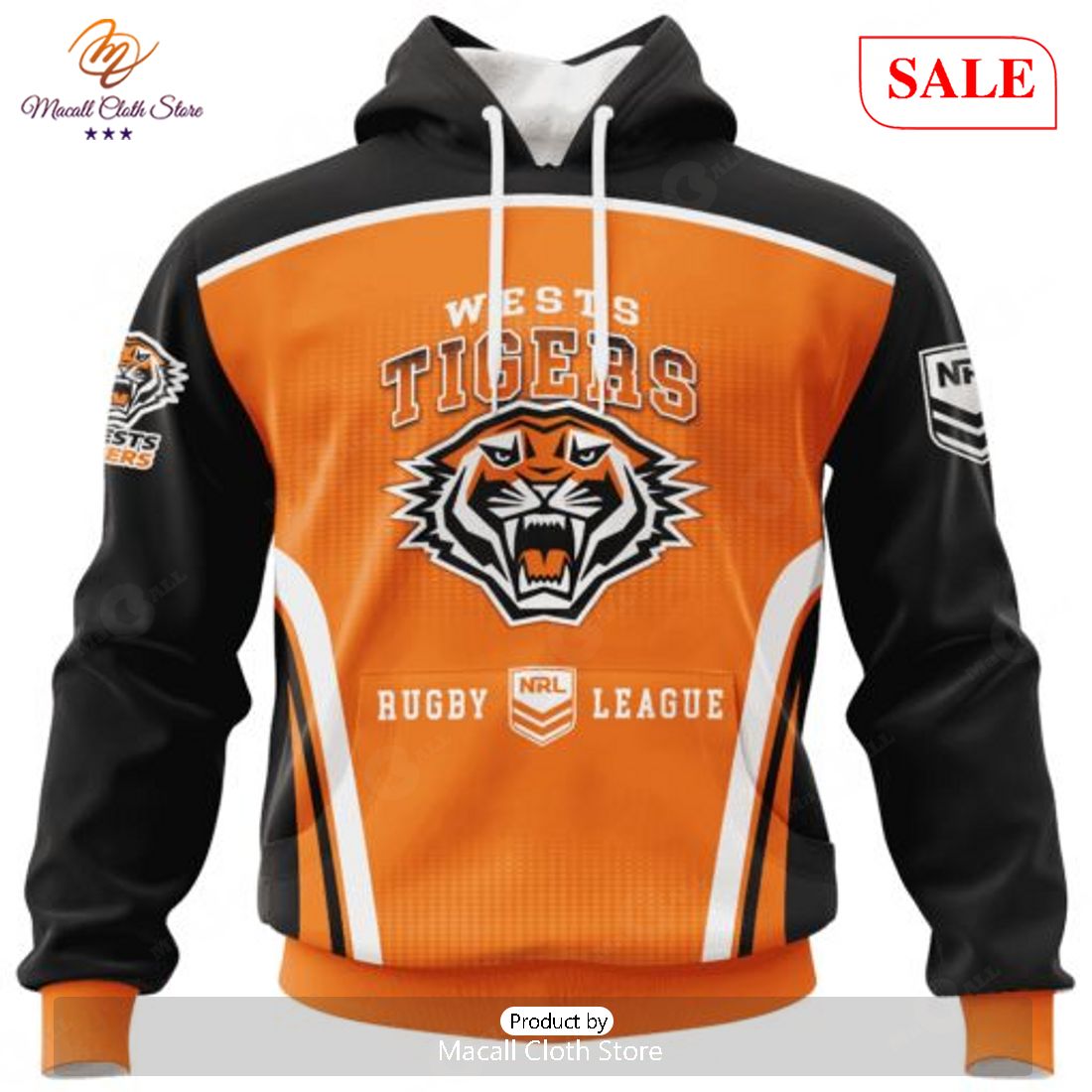 SALE NRL Personalized Wests Tigers Special Sideline Design Hoodie Sweatshirt 3D SALE NRL Personalized Wests Tigers Special Sideline Design Hoodie Sweatshirt 3D