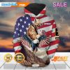 SALE Eagle Wearing Dog Tags Soldier Kneeling Before Battlefield Cross American Flag Veterans Day Hoodie Sweatshirt 3D
