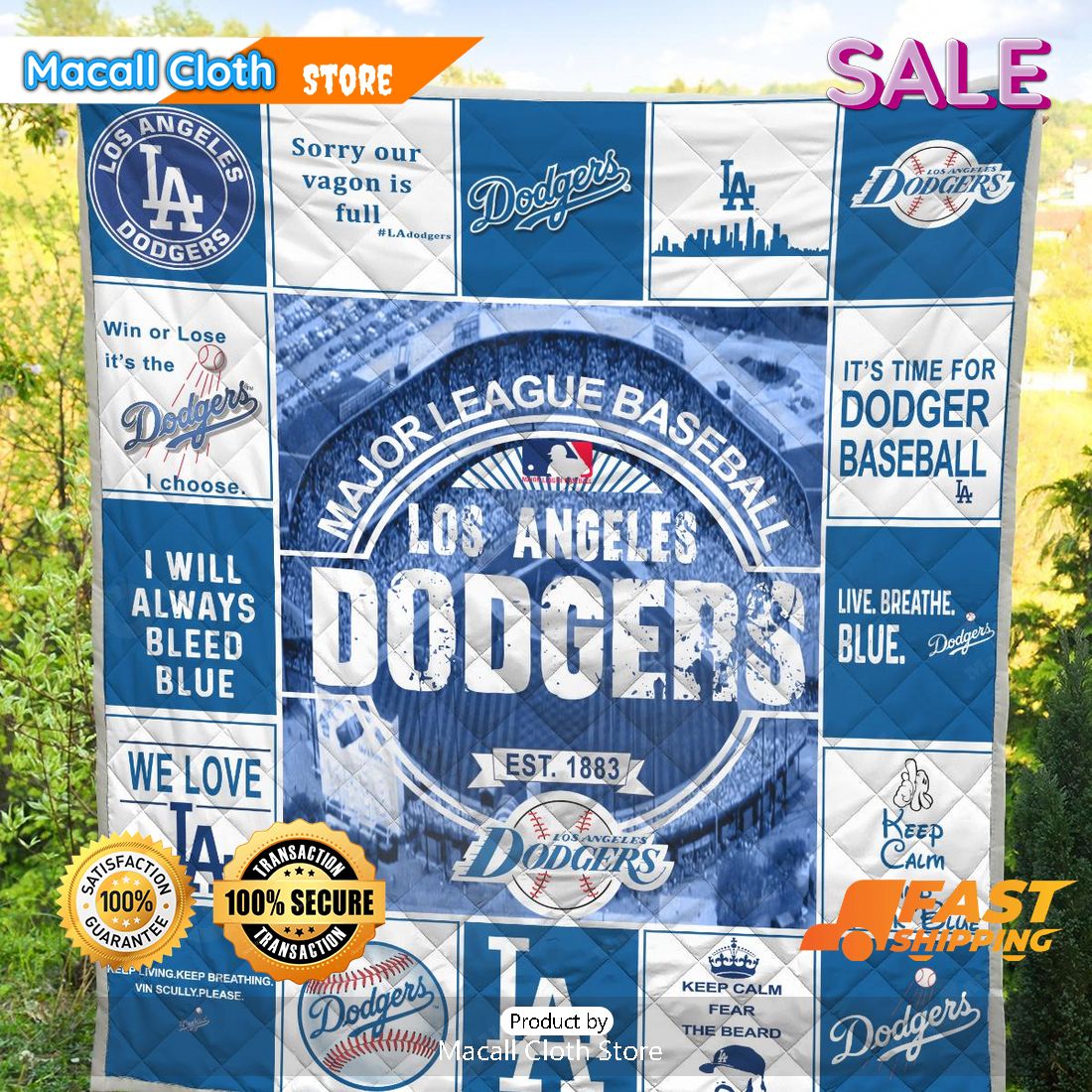 SALE LA Dodgers Sports Gift Quilt Blanket SALE LA Dodgers Sports Gift Quilt Blanket