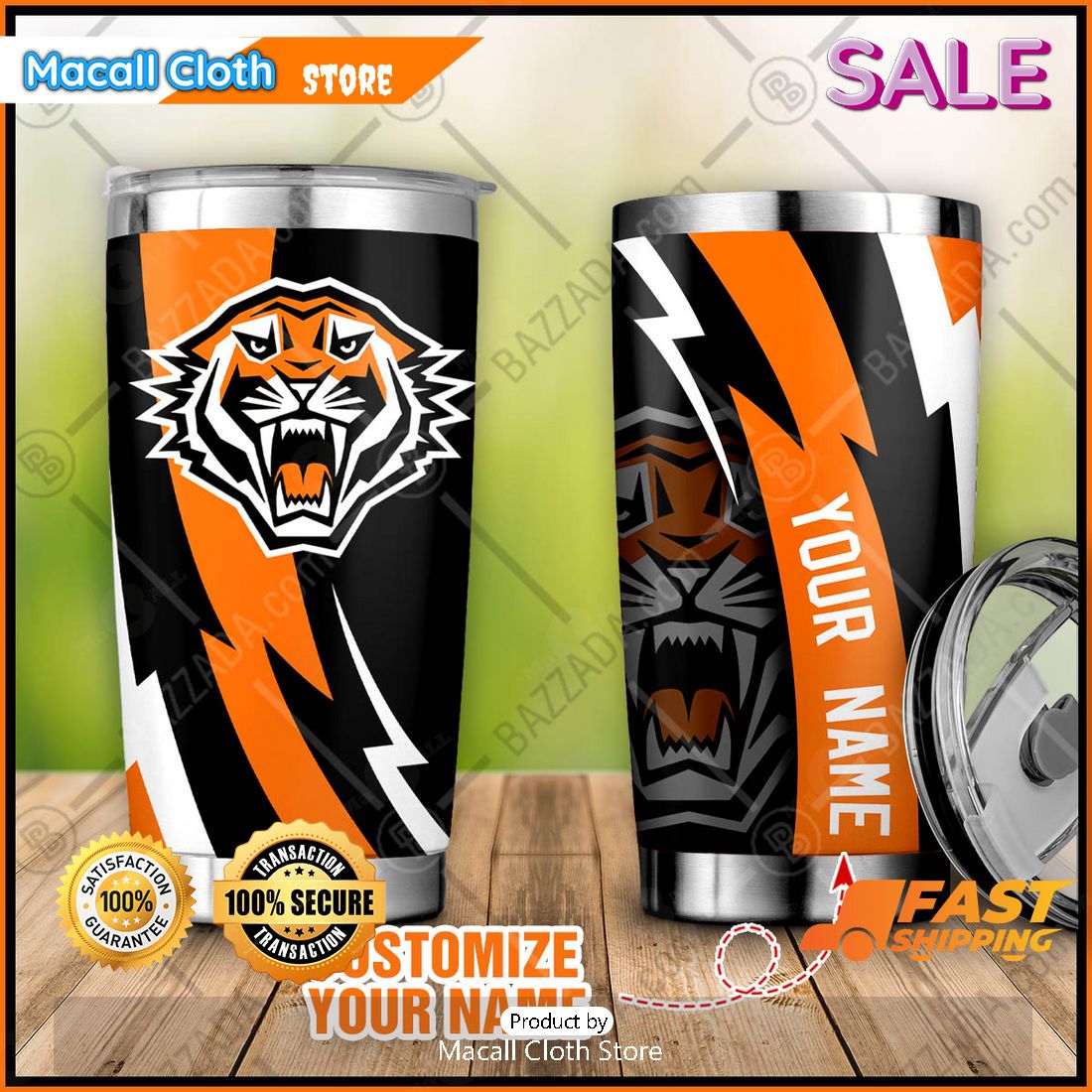 SALE Personalize NRL Big Logo Team Wests Tigers Tumbler