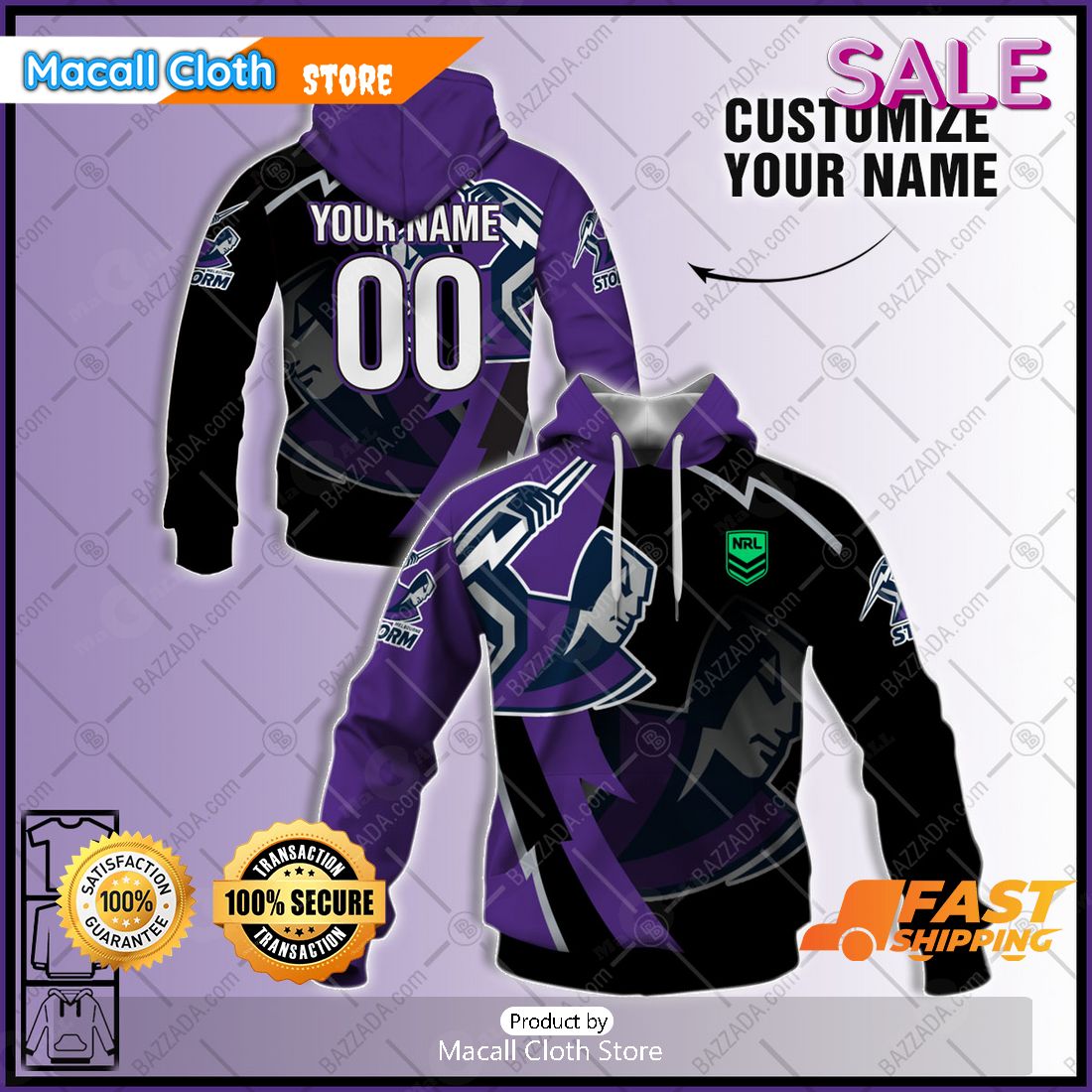 SALE Personalize NRL Full Logo Design 2023 Of Melbourne Storm Hoodie Sweatshirt 3D