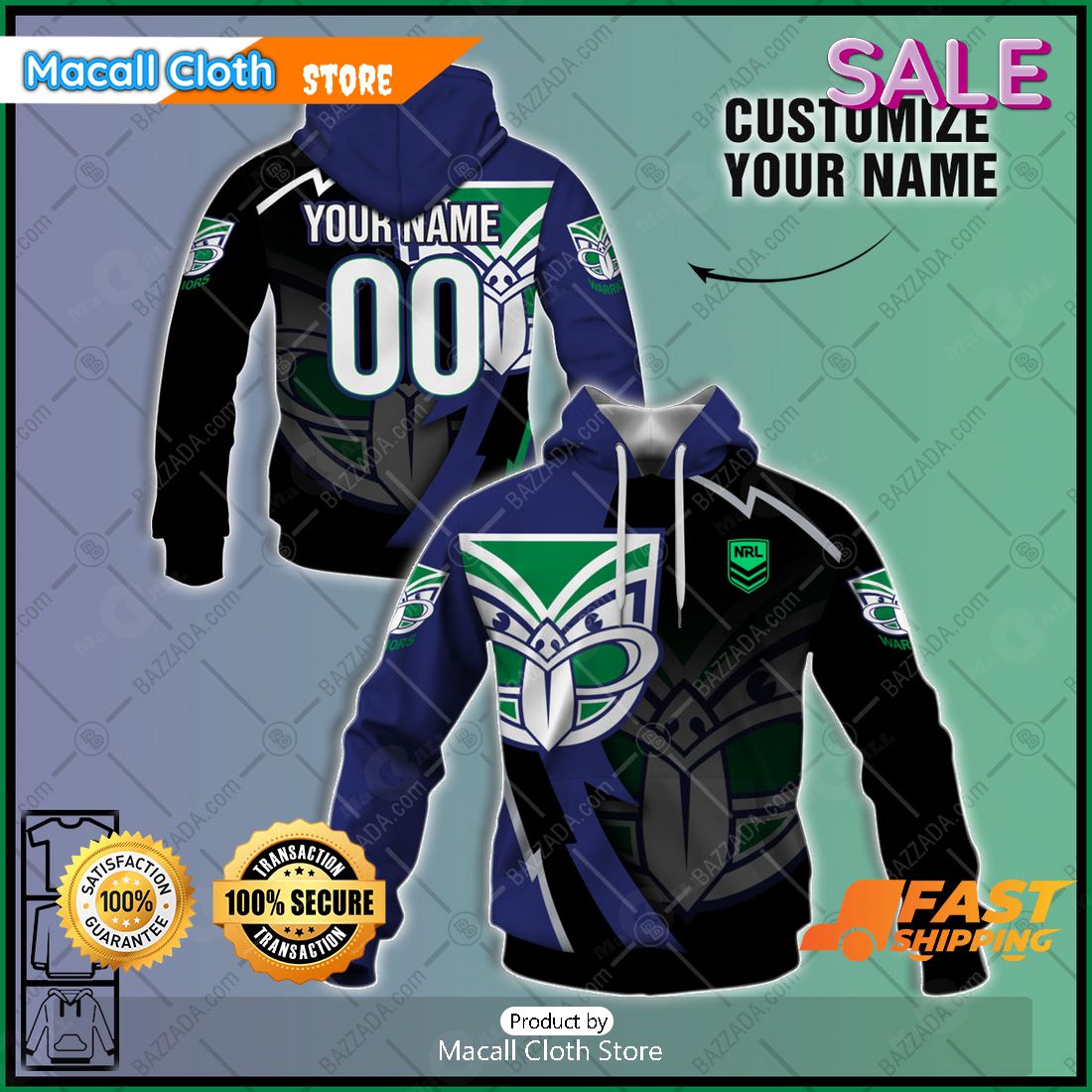 SALE Personalize NRL Full Logo Design 2023 Of New Zealand Warriors Hoodie Sweatshirt 3D