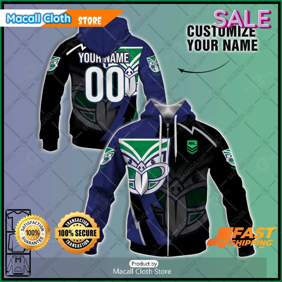 SALE Personalize NRL Full Logo Design 2023 Of New Zealand Warriors Hoodie Sweatshirt 3D