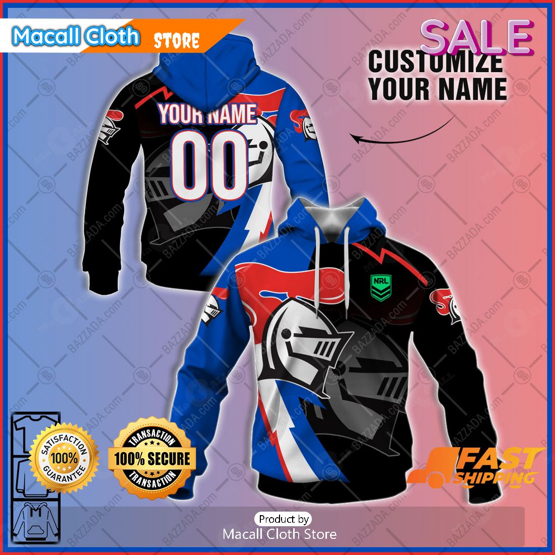 SALE Personalize NRL Full Logo Design 2023 Of Newcastle Knights Hoodie Sweatshirt 3D