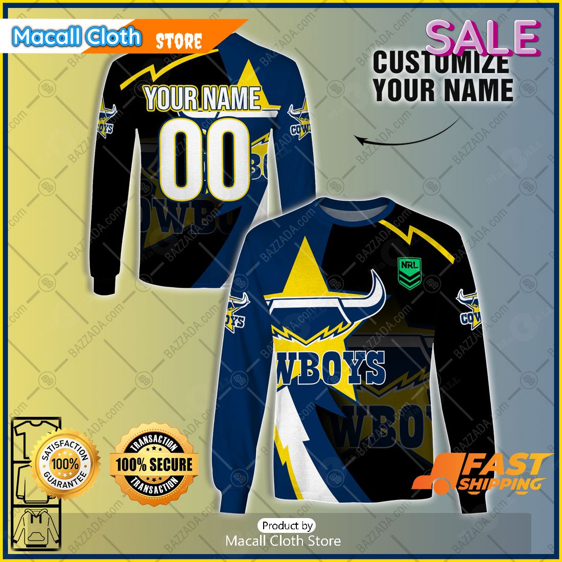 SALE Personalize NRL Full Logo Design 2023 Of North Queensland Cowboys Hoodie Sweatshirt 3D SALE Personalize NRL Full Logo Design 2023 Of North Queensland Cowboys Hoodie Sweatshirt 3D