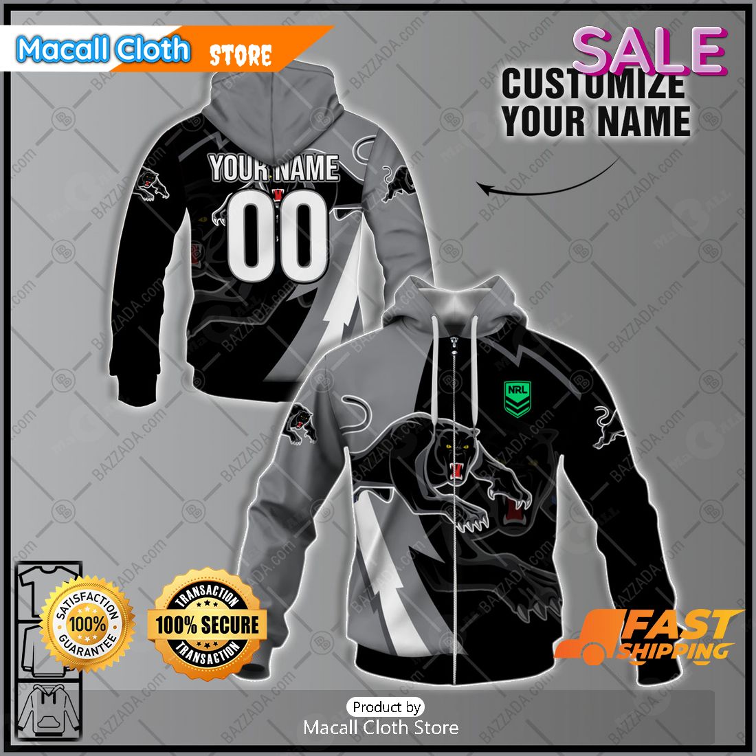 Penrith Panthers 2023 0033 NRL Zip 3D Hoodie - Freedomdesign