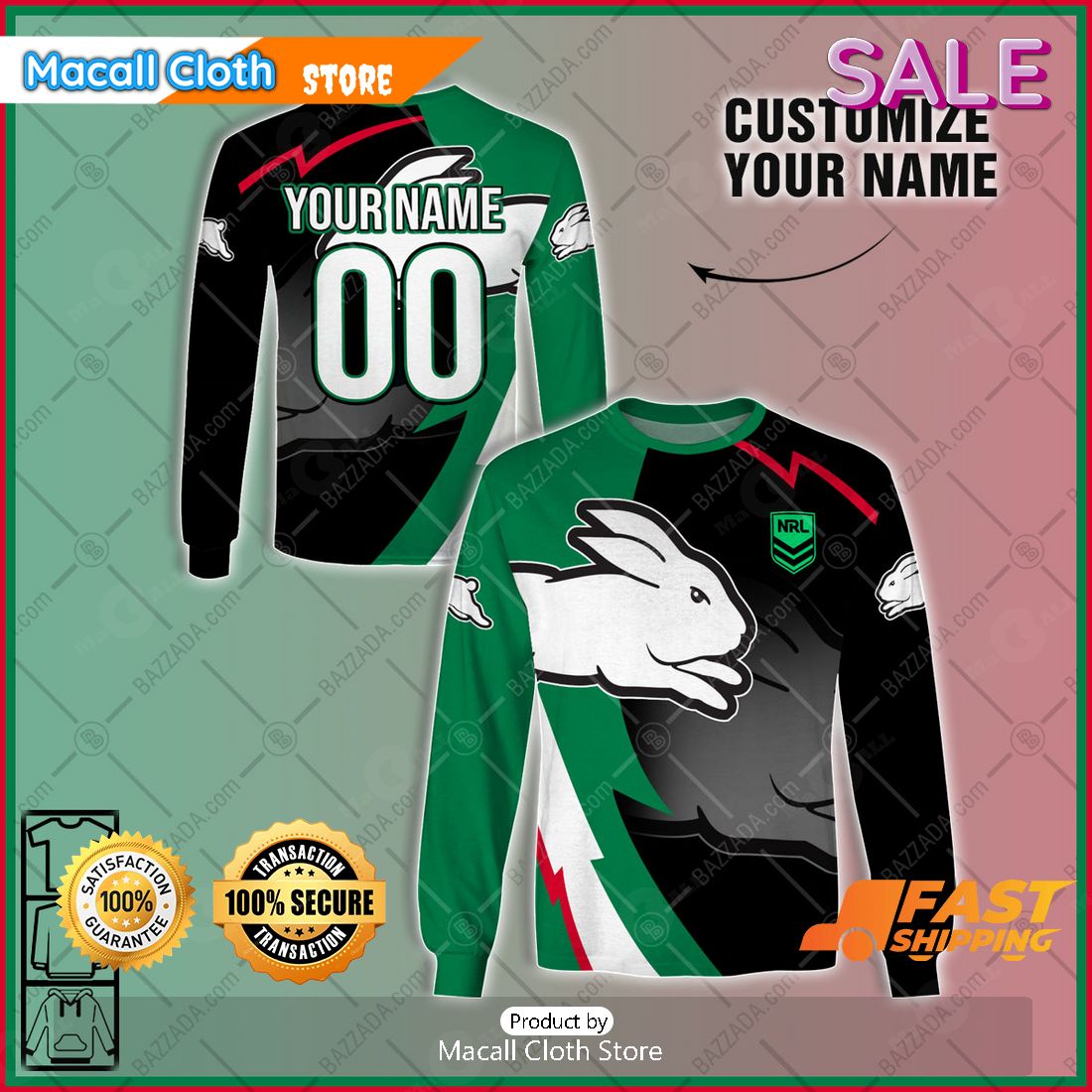 SALE Personalize NRL Full Logo Design 2023 Of South Sydney Rabbitohs Hoodie Sweatshirt 3D SALE Personalize NRL Full Logo Design 2023 Of South Sydney Rabbitohs Hoodie Sweatshirt 3D