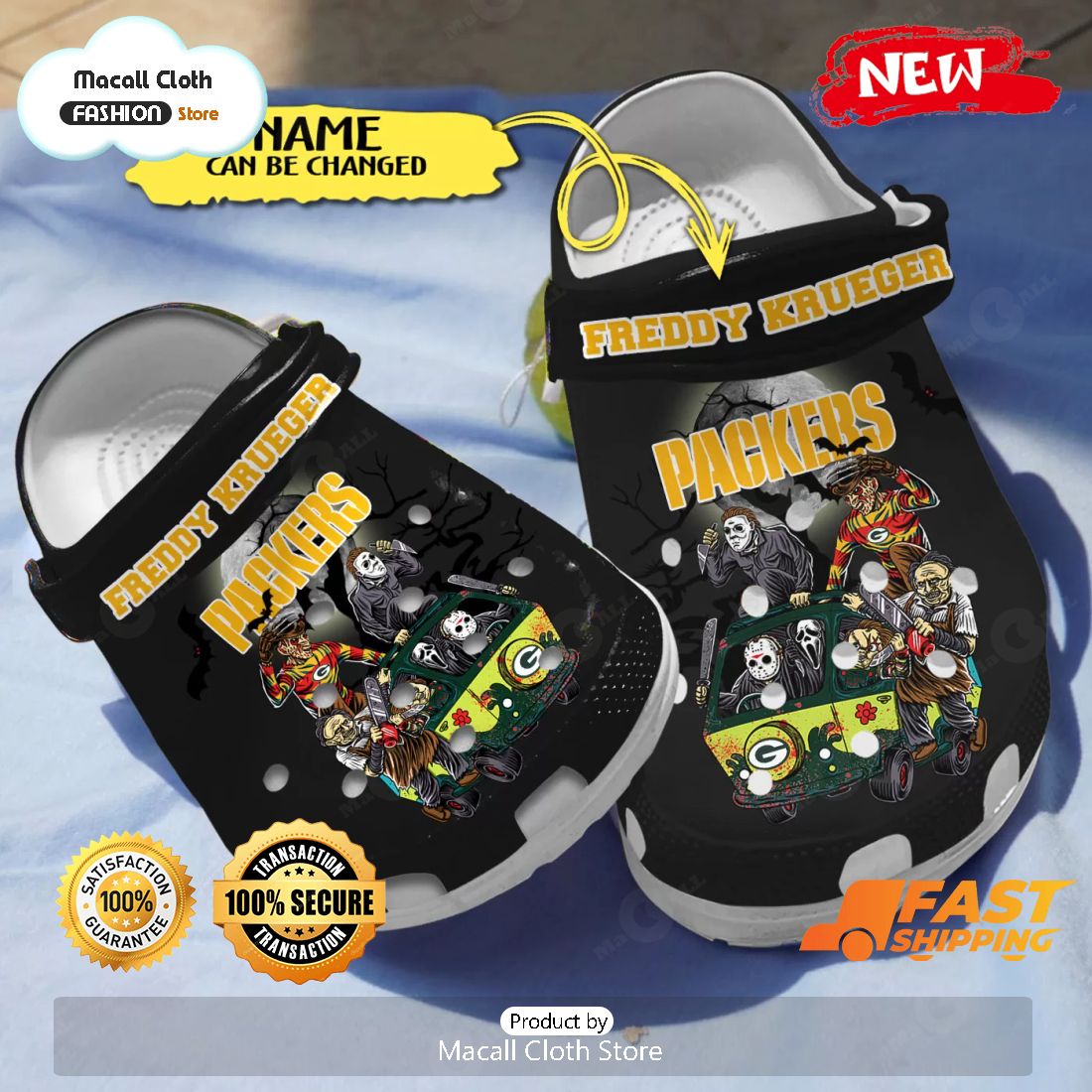 HOT Horror Movie Characters Packers Custom Name Crocs