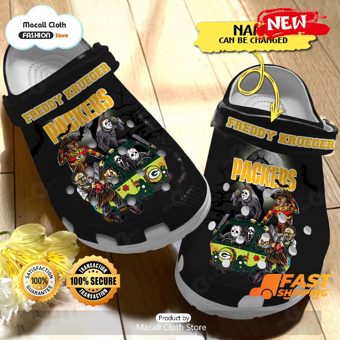 HOT Horror Movie Characters Packers Custom Name Crocs