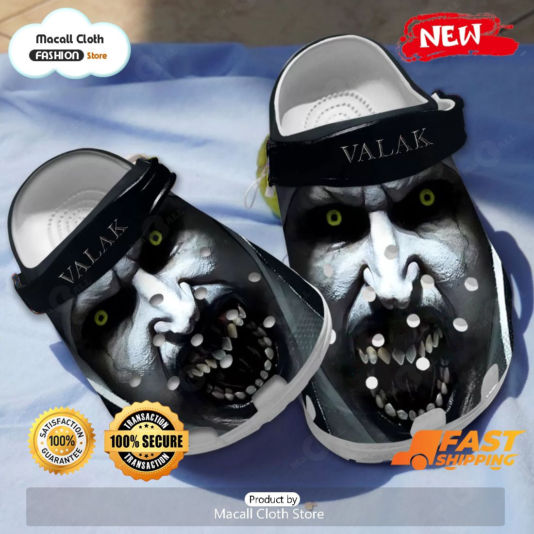 HOT Horror Valak's Face Black Crocs HOT Horror Valak's Face Black Crocs