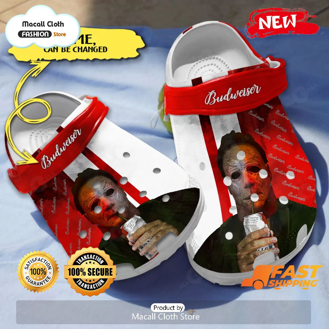 HOT Michael Myers - Budweiser Custom Name Crocs HOT Michael Myers - Budweiser Custom Name Crocs
