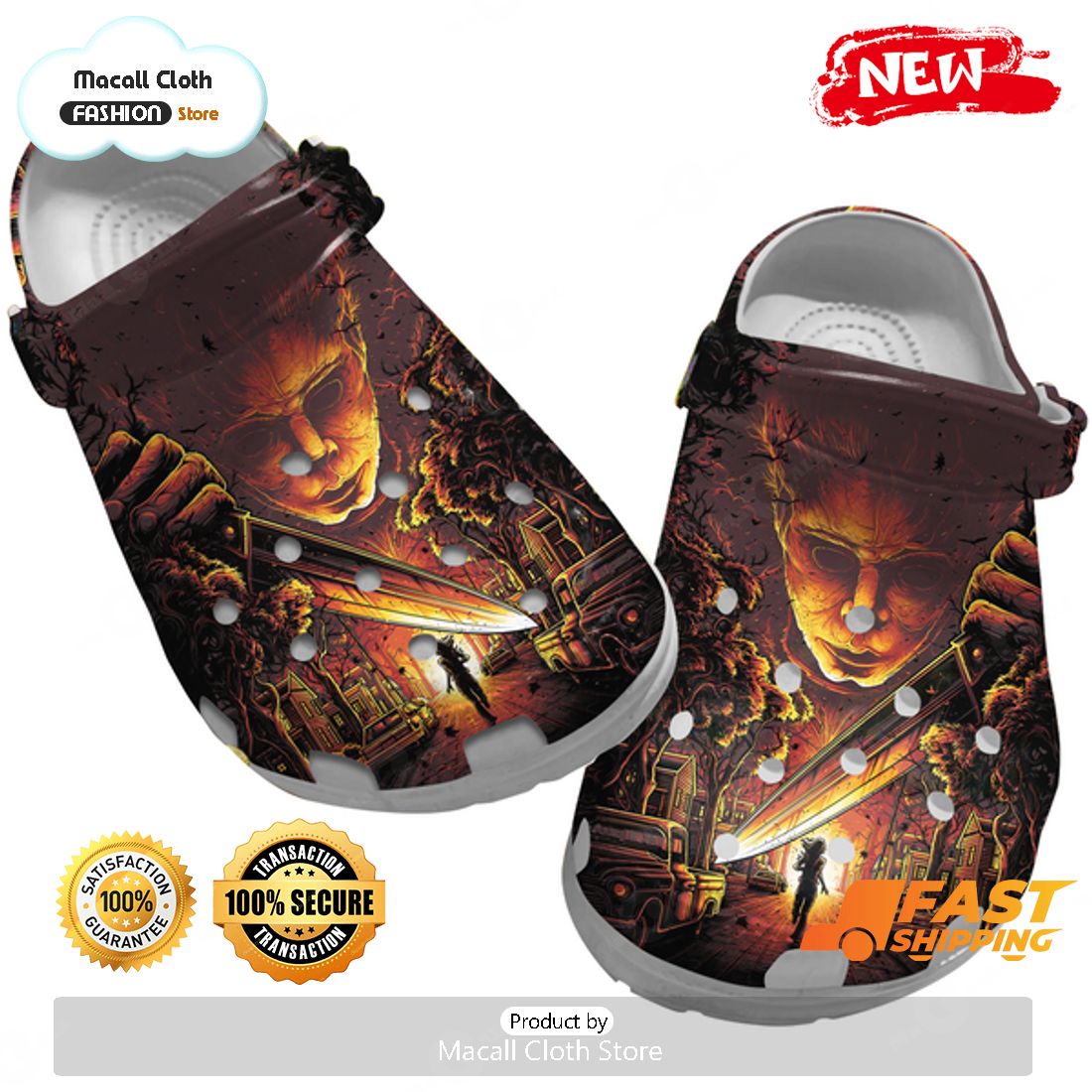 HOT Michael Myers Horror Night Halloween Crocs HOT Michael Myers Horror Night Halloween Crocs