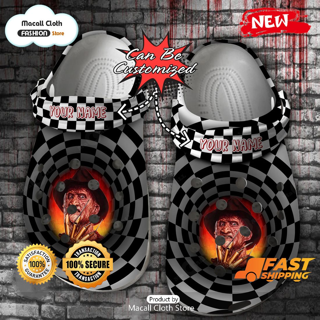 HOT Personalized Freddy Krueger 3D Effect Crocs