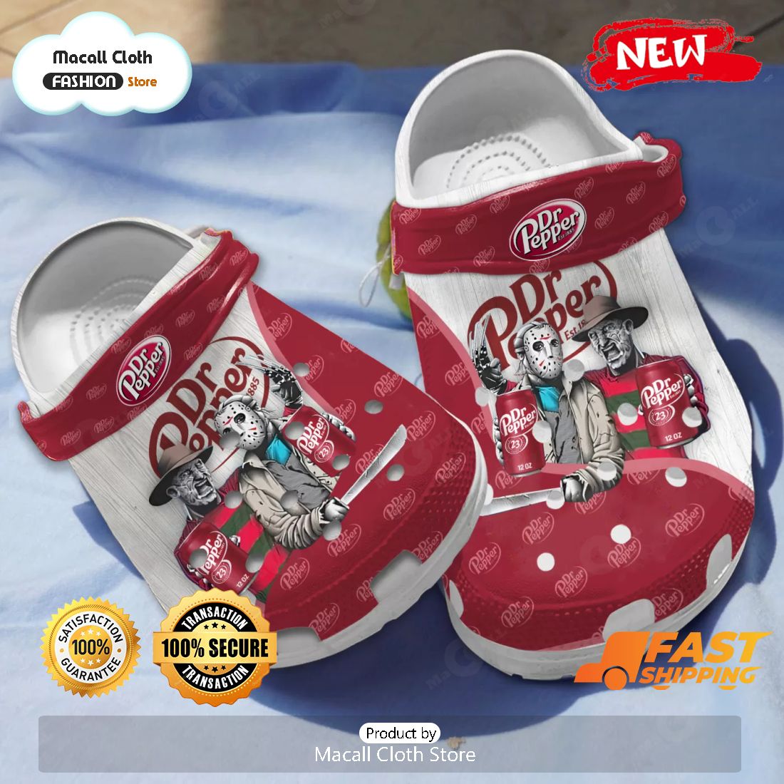 HOT Special Design Horror Movie Characters - Dr Pepper Crocs HOT Special Design Horror Movie Characters - Dr Pepper Crocs
