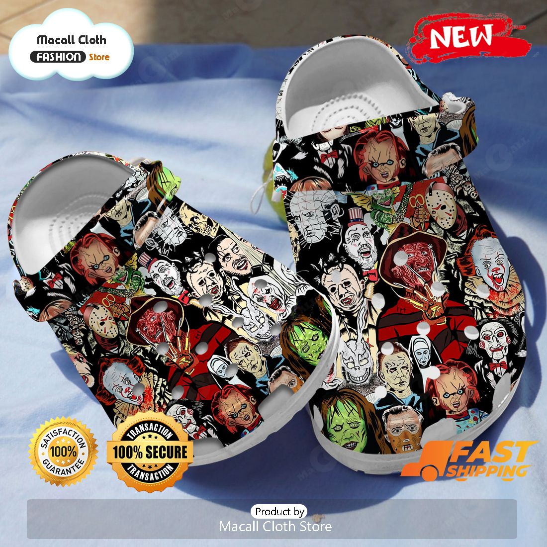 NEW Amazing Horror Movie Halloween Crocs NEW Amazing Horror Movie Halloween Crocs